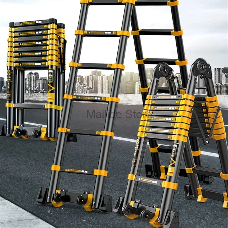 Современные телескопические лестницы из алюминиевого сплава для домашней