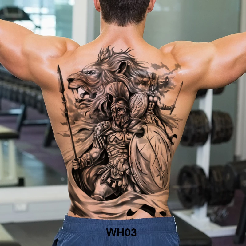 

Large temporary tatoo for men tattoo body art full back sexy tattoo sticker lion king tiger dragon tattoo designs waterproof new