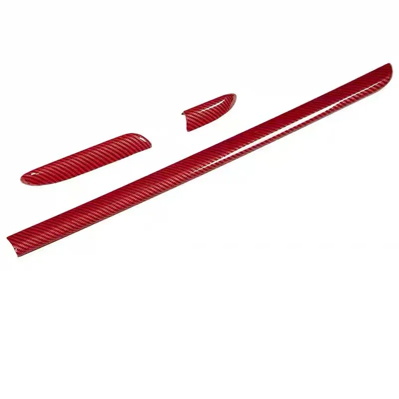 

Красные полосы для отделки центральной консоли приборной панели, АБС-пластик, декоративная крышка для двери автомобиля, наклейки из углеродного волокна для Audi A3 8V S3 2014-2020