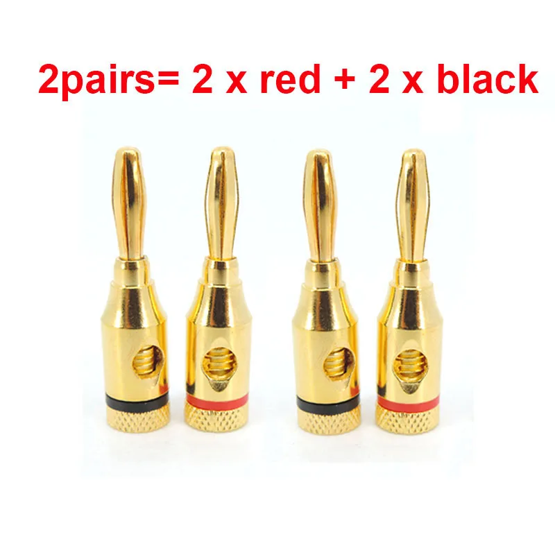 Красный, черный, позолоченный музыкальный аудио-динамик, 4 мм, разъем типа «банан», открытый винтовой разъем для провода динамика c1