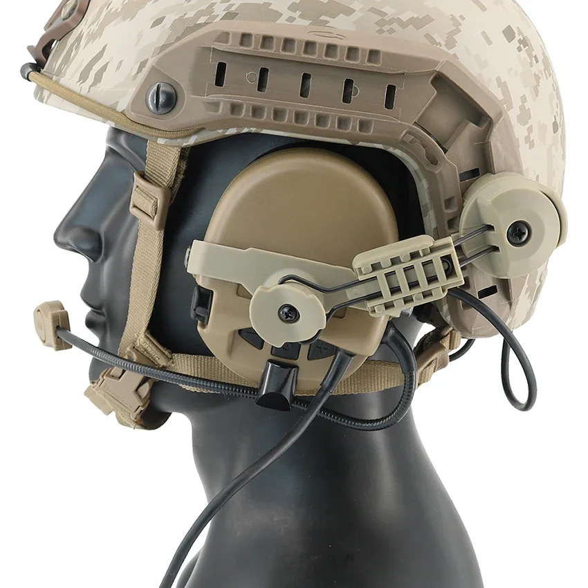 Тактическая рация PTT-гарнитура со шлемом ARC Rail SORDIN Тактические наушники с