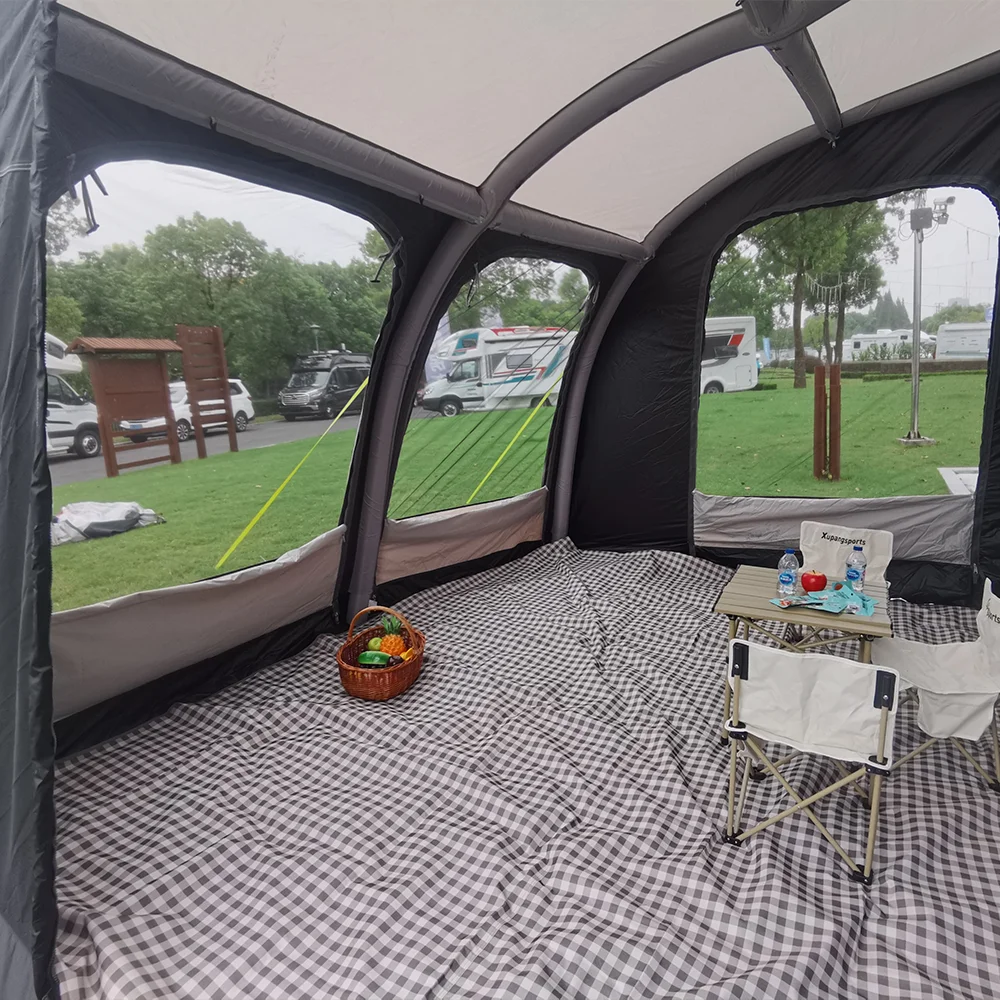 Фото Автомобильный тент сбоку, палатка Toldo Frontal Para Caravana Wohnmobil Vorzelt, палатка для дома на колесах, портативная надувная палатка для кемпинга, маркировка RV Annex №5