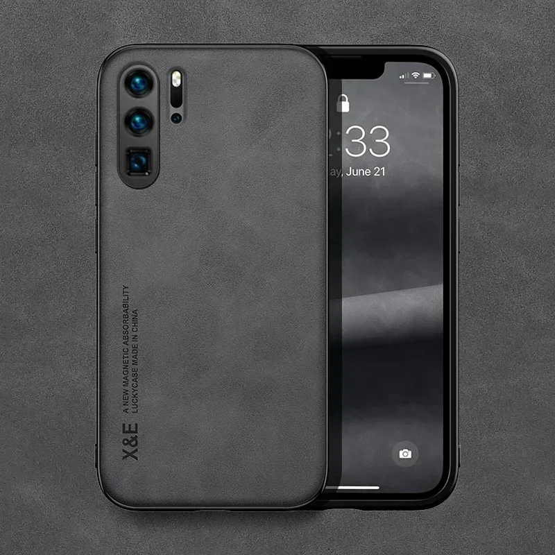 

Роскошный кожаный магнитный чехол для Huawei P30 P40 P20 Pro Lite P30Pro P30Lite P20Pro P Mate 20 Mate20, матовый чехол с металлической пластиной
