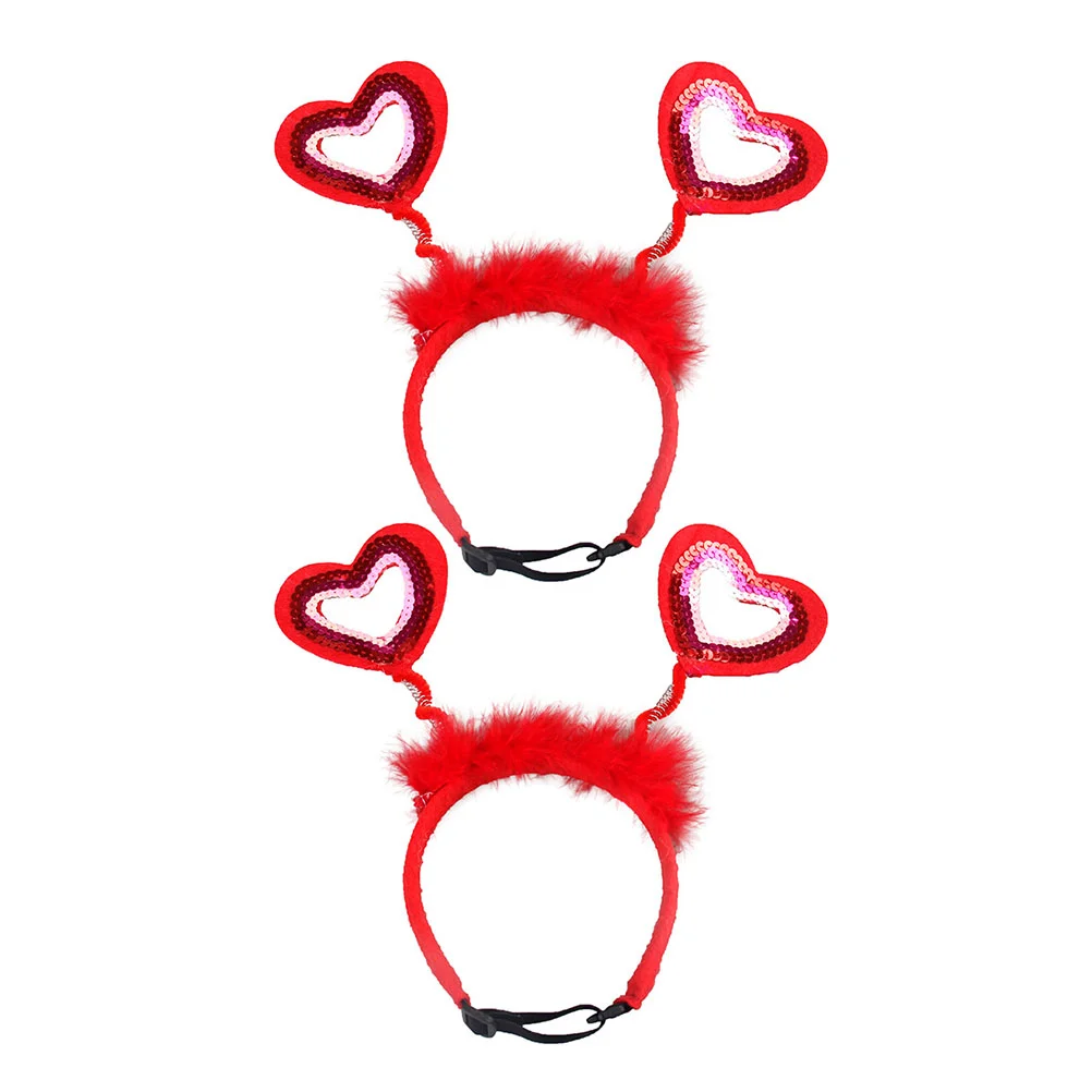 

Dog Headband Heart Hair Costume Day Pet Hairband Valentines Hoopparty Bull Love Puppy Wedding Head Headwear Band Sequin Shaped