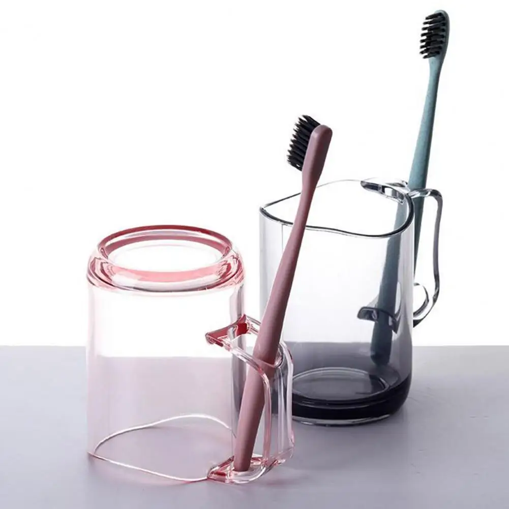 

Mouthwash Cup Wide Application Toothbrush Holder Anti-slip Transparent Appearance Household Mouthwash Cup Brush Teeth