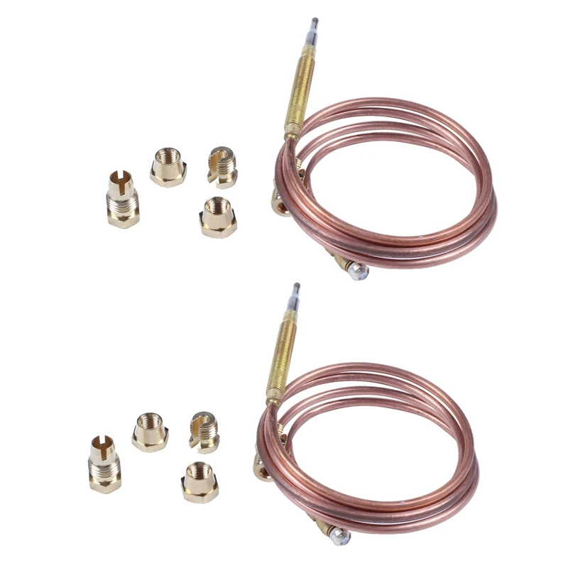 

2X 900Mm Gas Stove Universal Thermocouple Kit M6X0.75 With Spilt Nuts (Five) Replacement Thermocouple