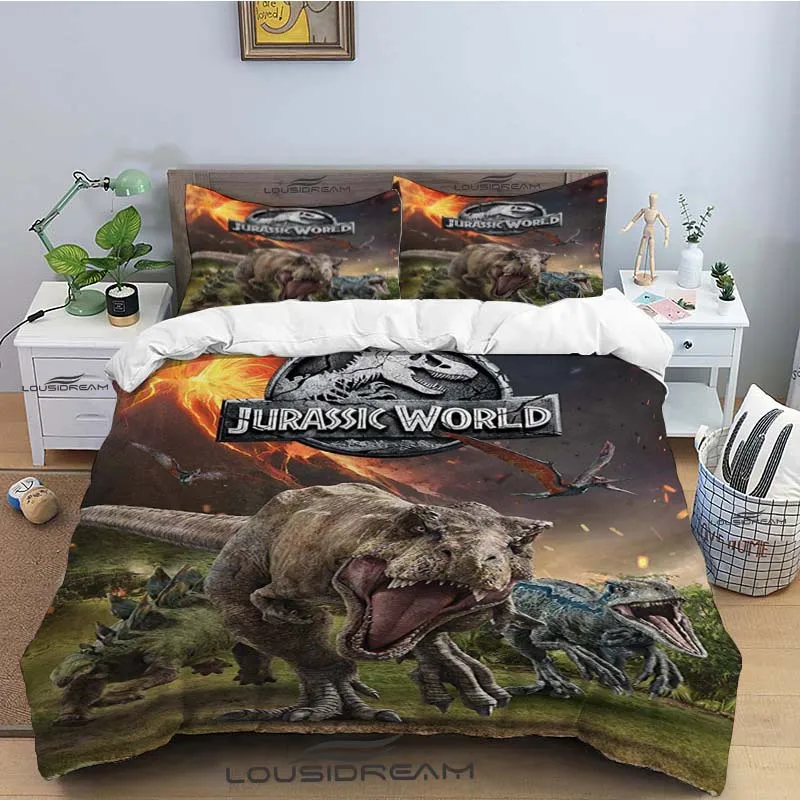 

Jurassic Park Bedding Set Dinosaur Duvet Cover Comforter Bed Single Twin Full Queen Youth Kids Girl Boys Gift