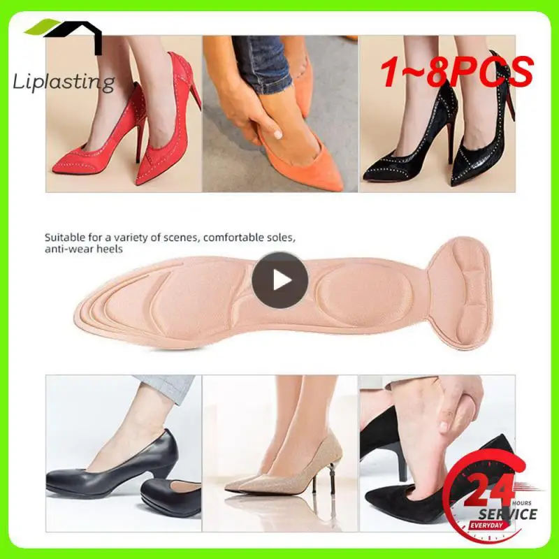 

1~8PCS Insole Pad Inserts Heel Post Back Breathable Anti-slip for High Heel Shoe Insert Protector Shoes Insoles Memory Foam