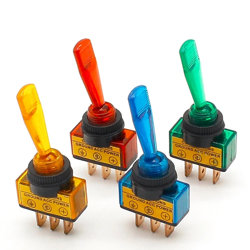 

Automotive Toggle Switch 3 Pin ON-OFF with lamp DC12V 20A