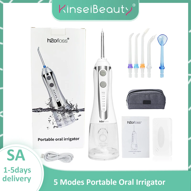 

Oral Irrigator 5 Modes USB Rechargeable Dental Water Flosser 5Jet Portable Irrigator Dental Tips Waterproof Teeth Cleaner 300ml