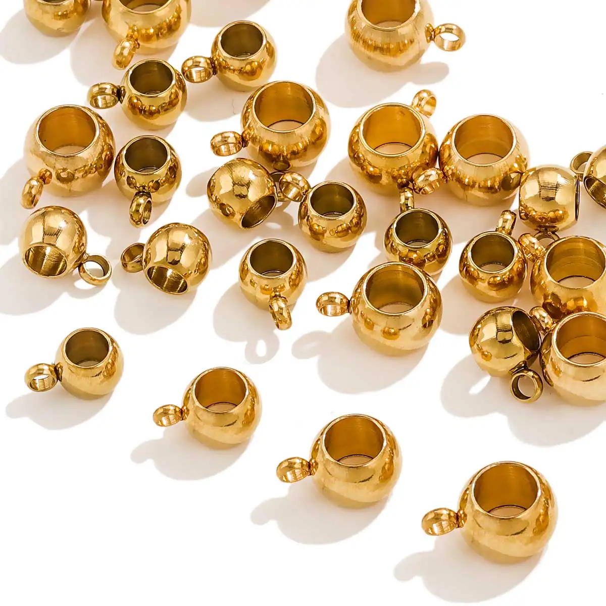 Aiovlo 20 шт./лот отверстие из нержавеющей стали 3 4 5 мм золото серебро подвеска