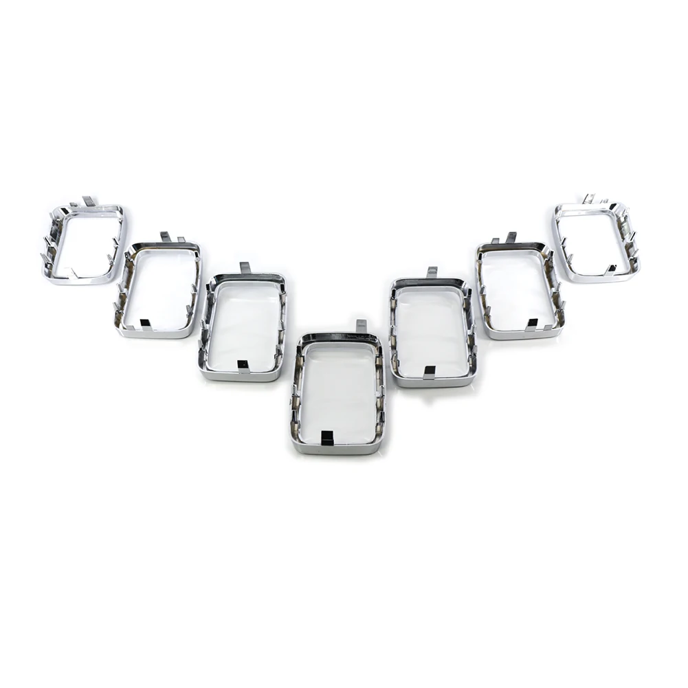

7PCS Accessories Middle Net Frame Car Grilles ABS Chrome Front Grille Cover Easy To Install High Quality Remove