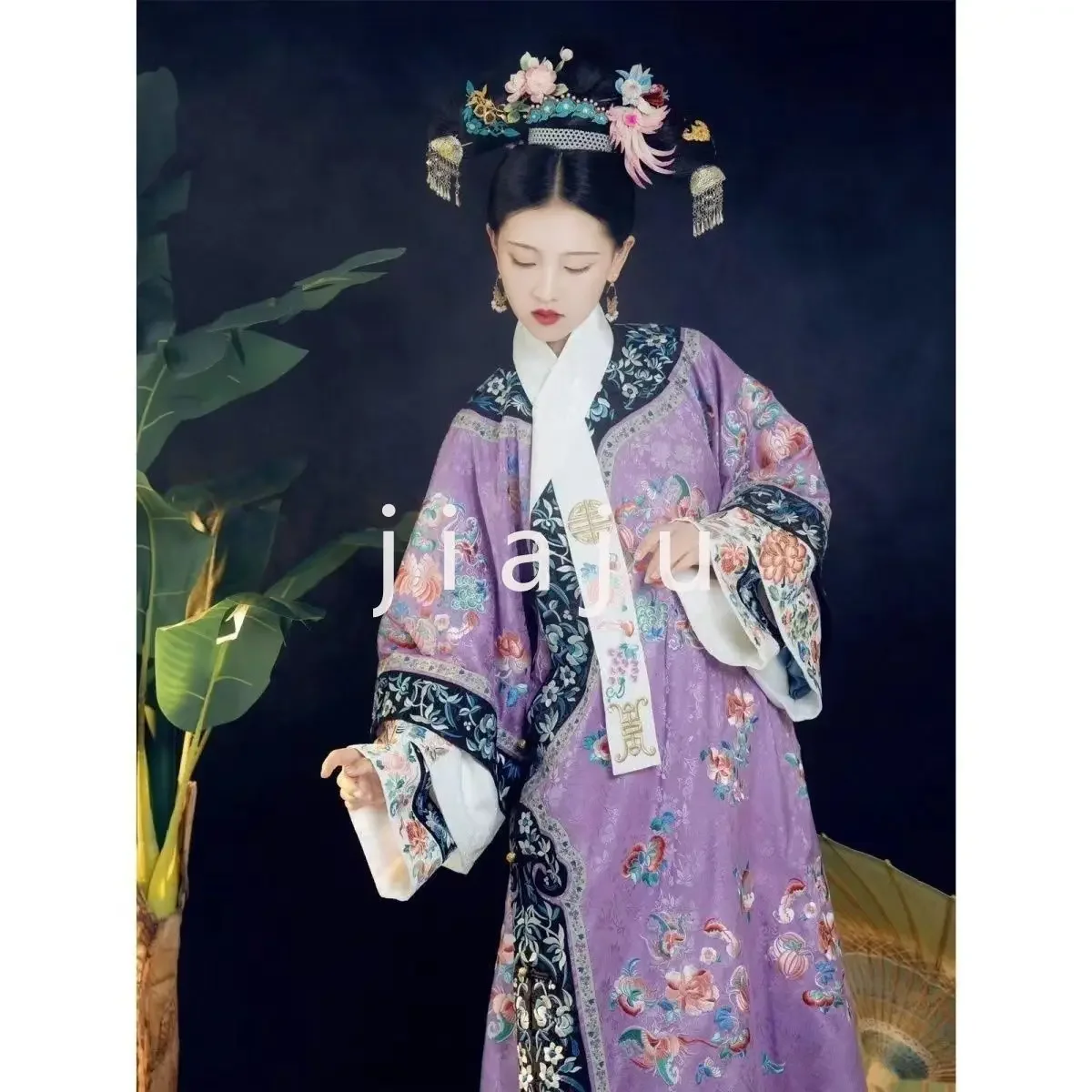 Наложница женский плащ с флагом династии Цин одежда принтом флага Ханфу древний