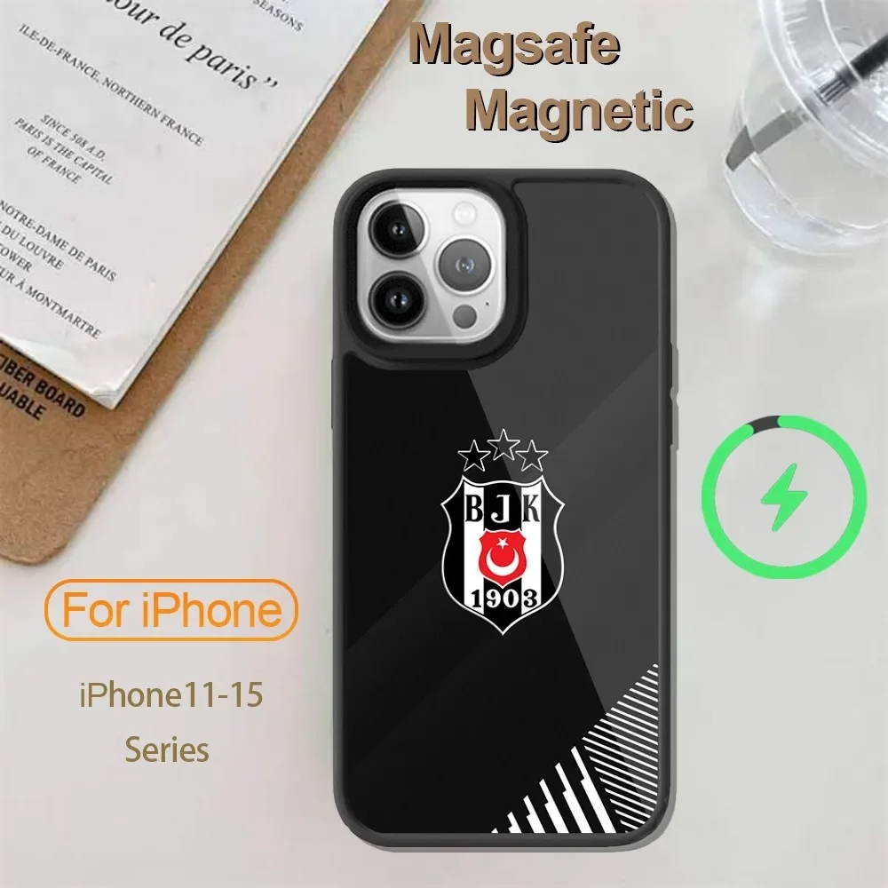 A-Fashions Besiktas BJK чехол для телефона iPhone 14 13 12 11 15 Pro Max Plus Mini Magsafe Беспроводная зарядка