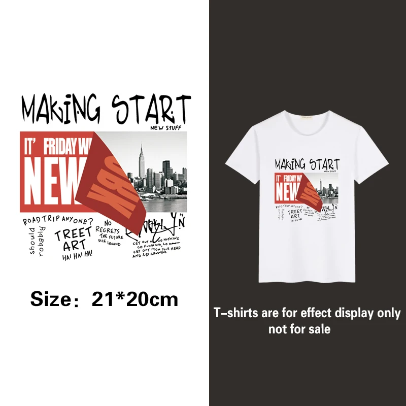 

New York City men's alphabet clothing printing patch heat transfer sticker T-shirt sticker patch iron