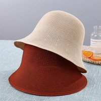 new korean version of knitted bucket hat womens fashion shade breathable fisherman hats couple outdoor basin cap hats for men