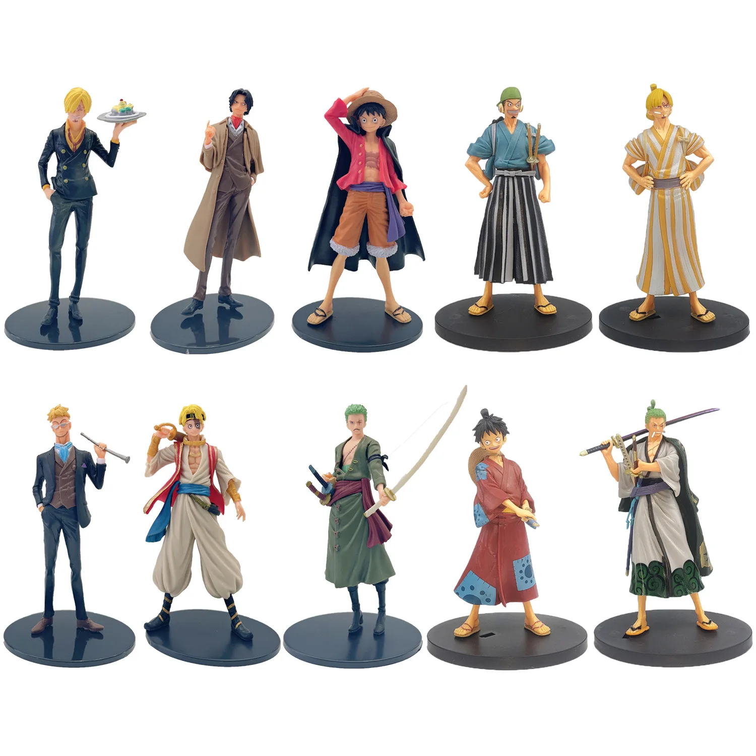 

ONE PIECE Figurines 10 Model Wano Country Series 17cm Luffy Zoro Sanji Figure Anime PVC Model Desktop Dolls