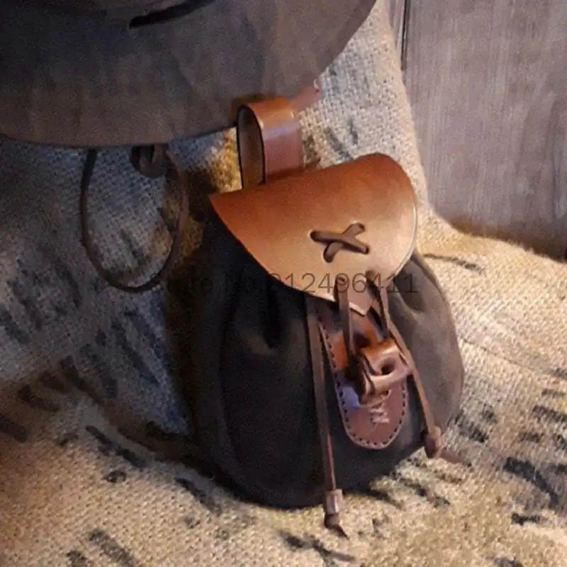 

Unisex Medieval Hunter WaistBag Leather PU Coin Pouch For Women Pixie Elf Viking Archer Vintage Pocket Bags Costume accessory