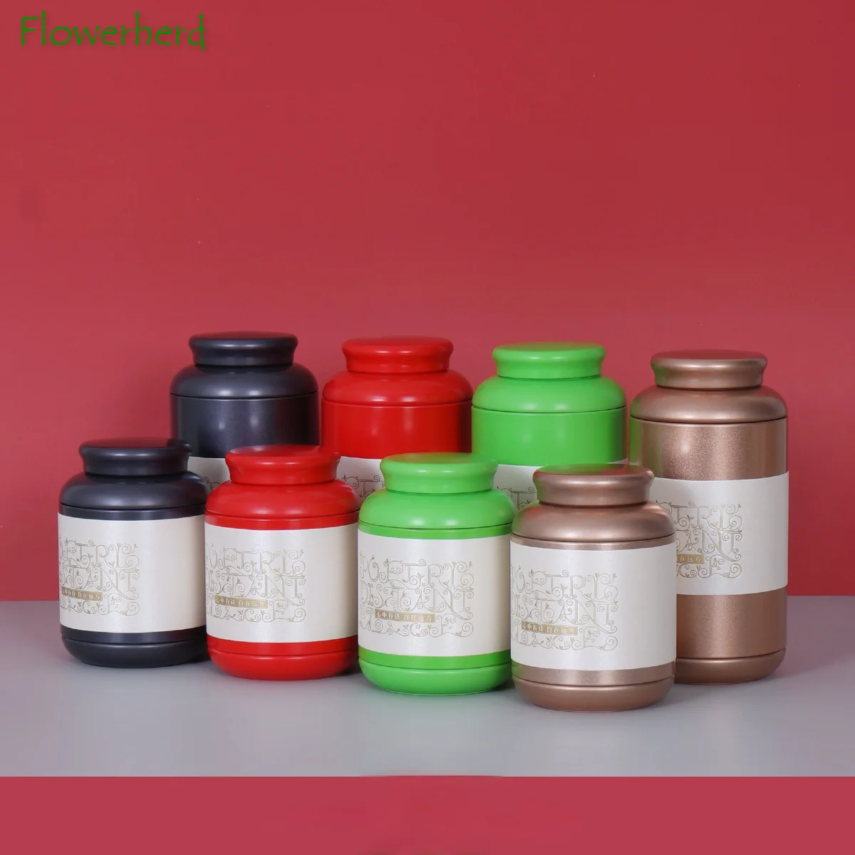 

Small Round Tea Cans, Black Tea, Green Tea Packaging, Tin Cans, Metal Tinplate Box Tea Organizer Canister Set Kitchen