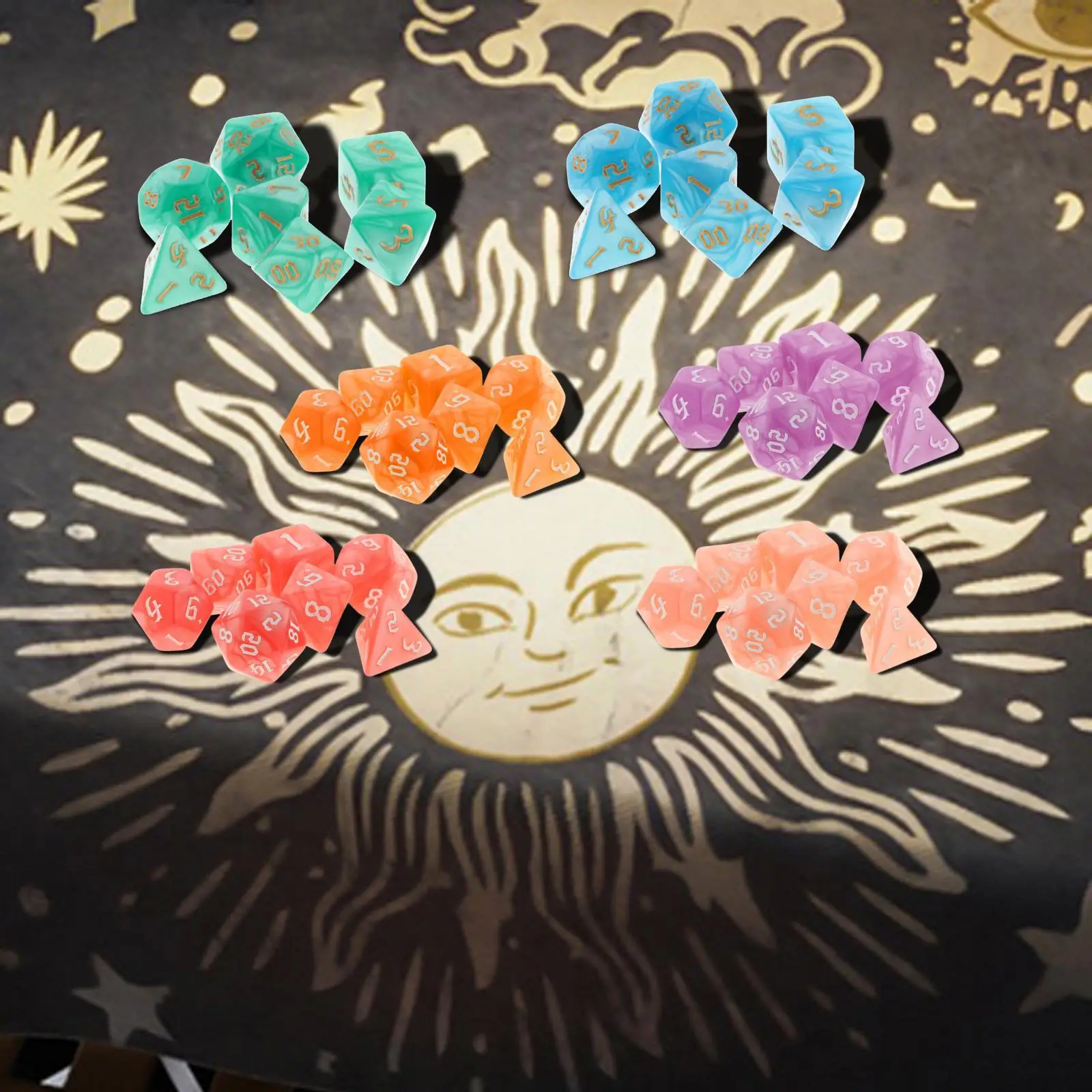 7 шт./набор многогранные полигедральные кубики игрушки-пазлы с гравировкой