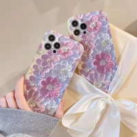 oil painting flower phone case for iphone 13 xr 12 pro 11 xsmax x 7 8plus liquid silicone cover cases for funda iphone11 shell