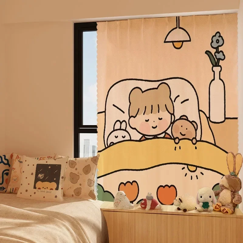 Милая домашняя занавеска для окна и двери в общежитии кавайная плотная ткань с