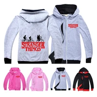 lovely true and the anime stranger things clothes kids pink jacket with hooded and zipper top boys sweatshirt girls casual coats