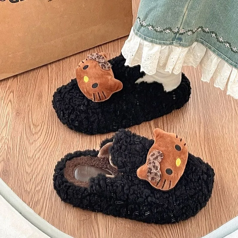 Плюшевые куклы с леопардовым принтом Hellokittys кавайные осенне-зимние теплые