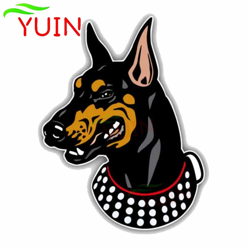 

Cute Animal Doberman Pinscher Dog Mascot Car Sticker Fashion Motorcycle PVC Decoration Waterproof High Quality Decal 18*14cm