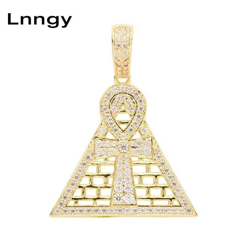 

Египетский фараон Lnngy, аксессуары для мужчин и женщин, 10 к, твердое Желтое золото с фианитами в стиле хип-хоп, религиозные украшения, подарок