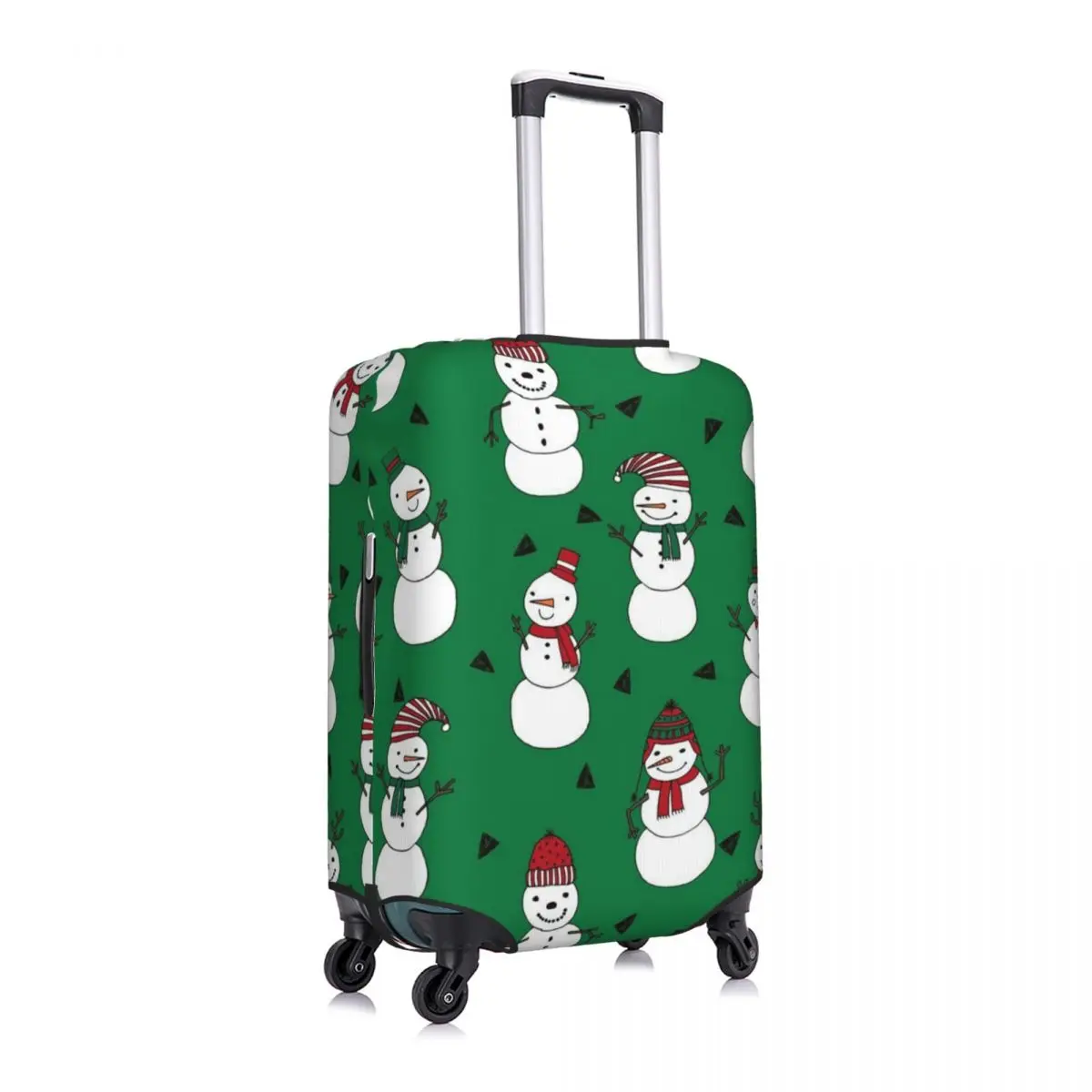 

Christmas Snowman Luggage Cover Spandex Suitcase Protector Fits 19-21 Inch