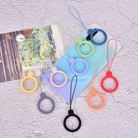1pcs cute finger ring anti lost universal phone short lanyard silicone pendant ring strap key ring mobile phone accessories
