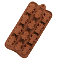 new diy 3d silicone mold chocolate robot model mold cookie tray cake mold candy samll little candy molds hot sale