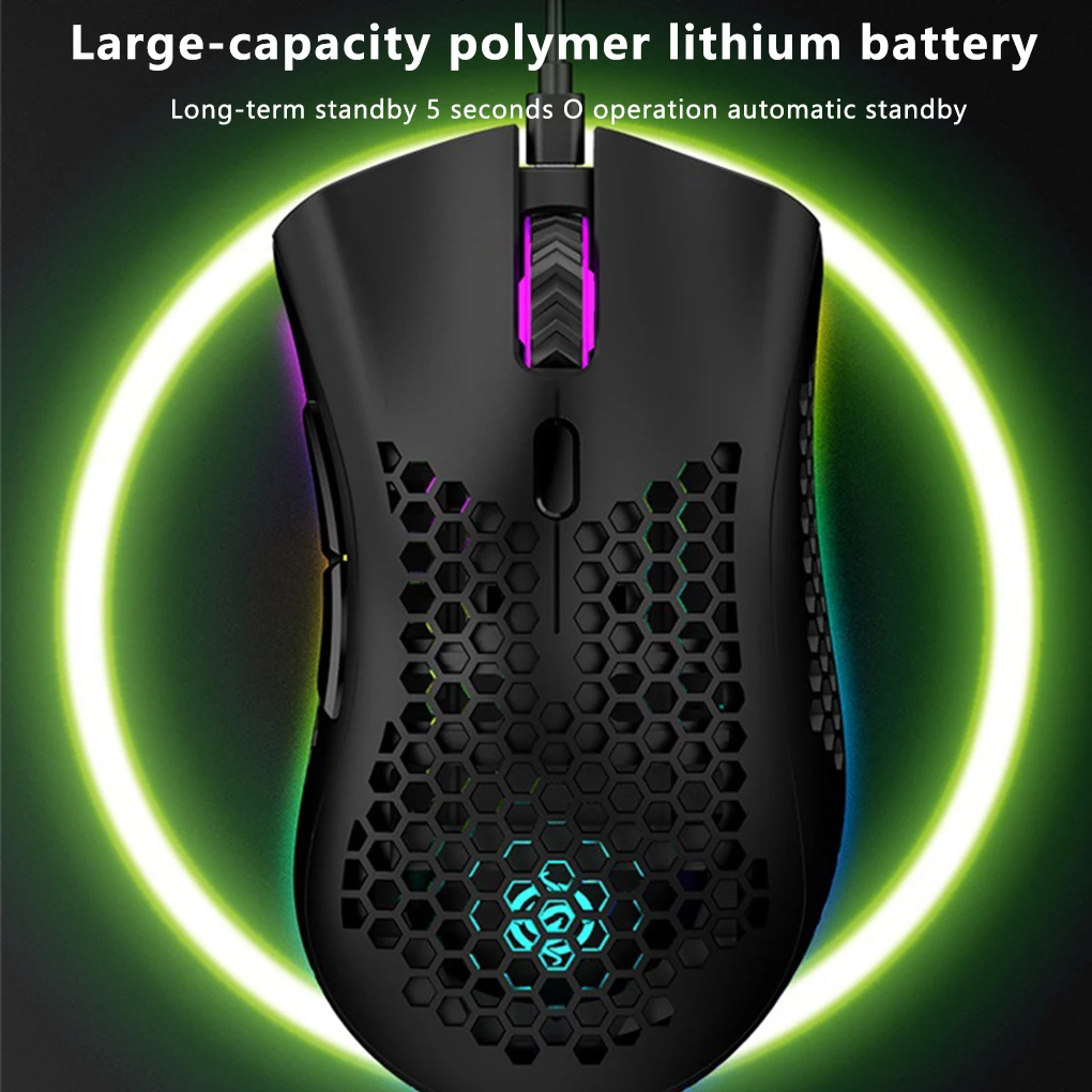 New Gaming Mouse Wireless Hollow Game Rechargeable Computer Gamer RGB Silent Mice With Backlight For PC Laptop |