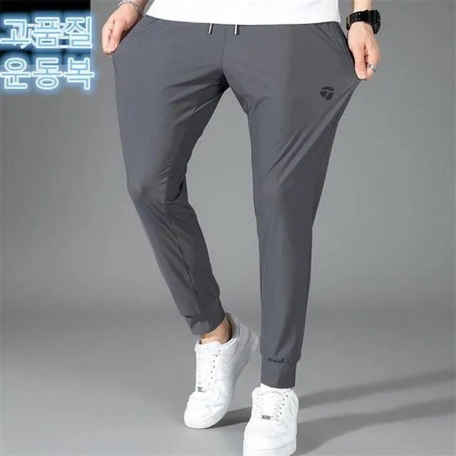 Golf Pants Men's Summer Ice Silk High Elastic Ultra-thin Casual Trousers Quick-drying Running Golf Wear Sweatpants Plus Size 5XL