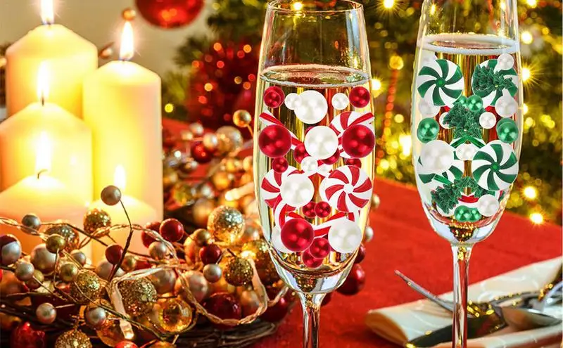 

Christmas Floating Vase Filler portable Candy Cane Pearl Beads Vase Filler Floating Vase Filler Glass Candy Canes for Christmas