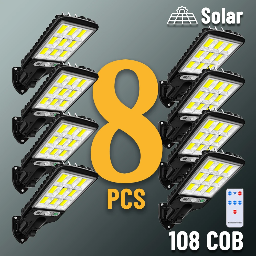 

1~8PCS Solar Lights Outdoor Solar Street Lamp With 3 Mode Waterproof Motion Sensor Security Lighting for Yard Path Patio Garden