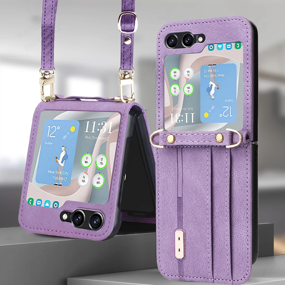 

Sumsung Z Flip 5 Case Hardware Diagonal Straddle Bag With Hanging Rope Protecion Cover For Samsung Galaxy Z Flip5 ZFlip 5 6.7In