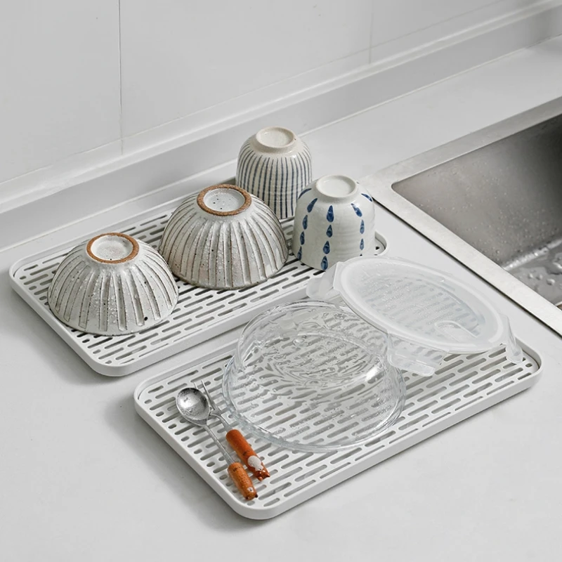 

Dish Drainer Tray Tea Dryer Pallets Kitchen Fruit Bowls Spoon Stand Multifunctional Anti-Drop Kitchen Organizer Nordic Furniture