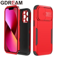 gdream shockproof armor phone case for iphone 13 13pro max strong anti fall push window protective cover back caso