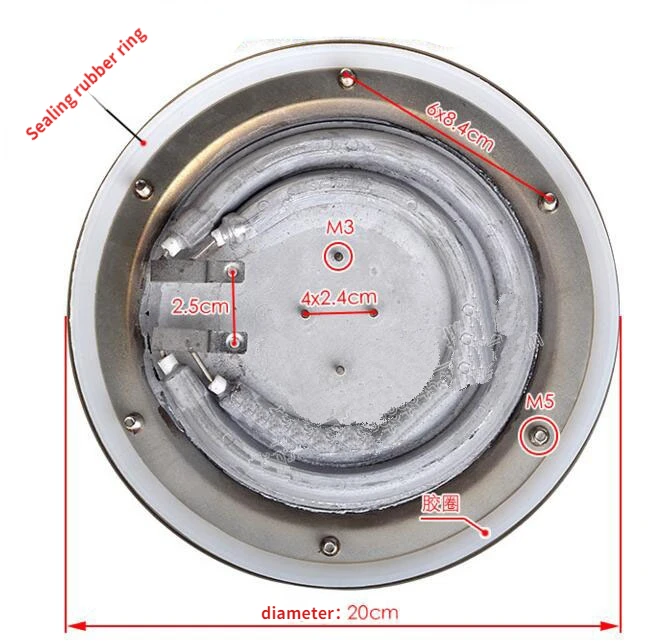 

Water Dispenser Parts boiler bottom 20cm stainless steel heating plate 3000W 220V