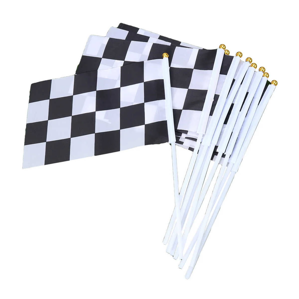 

Flag Checkered Flags Racing Race White Black Party Hand Mini Supplies Stick Handheld Banner Referee Toppers Toothpicks Cupcake