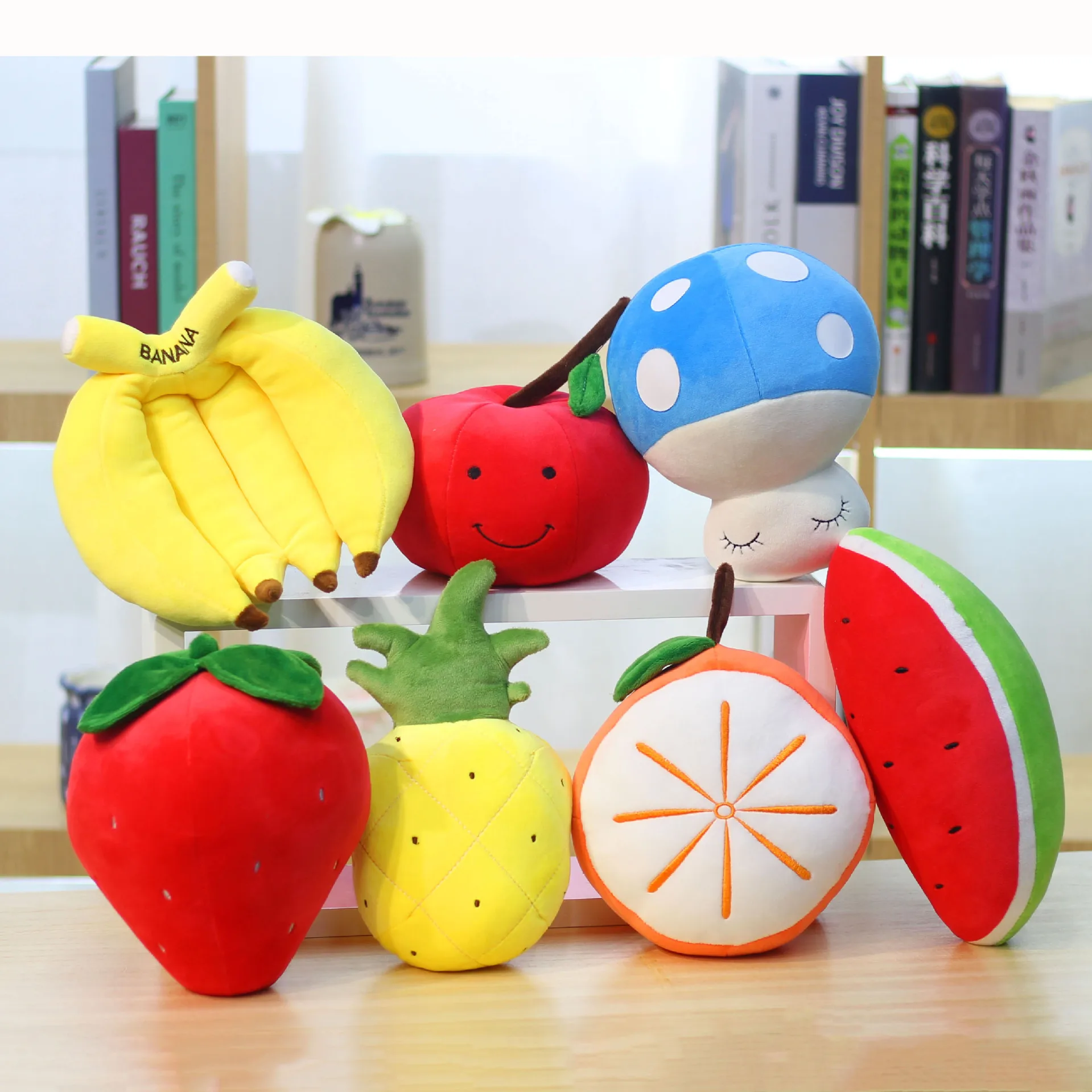 

Creative Simulated Vegetables And Fruits Kawaii Plush Toys Comic Anime Model Doll Stuffed Toy Christmas Gift For Children