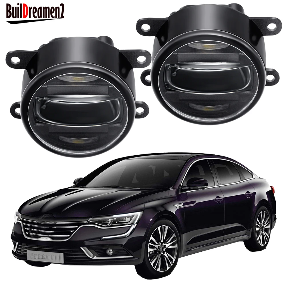 

2IN1 LED Fog Light Assembly with DRL For Renault Talisman 2016 2017 2018 30W Aluminum Car Front Fog Daytime Running Lamp H11
