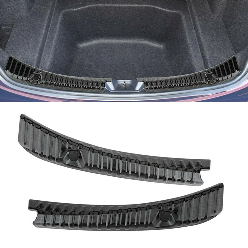 

2Pcs Car Trunk Rear Bumper Sill Scuff Kick Protector Plate Cover Black Fit For Tesla Model 3 2022 2021 2020 2019 2018