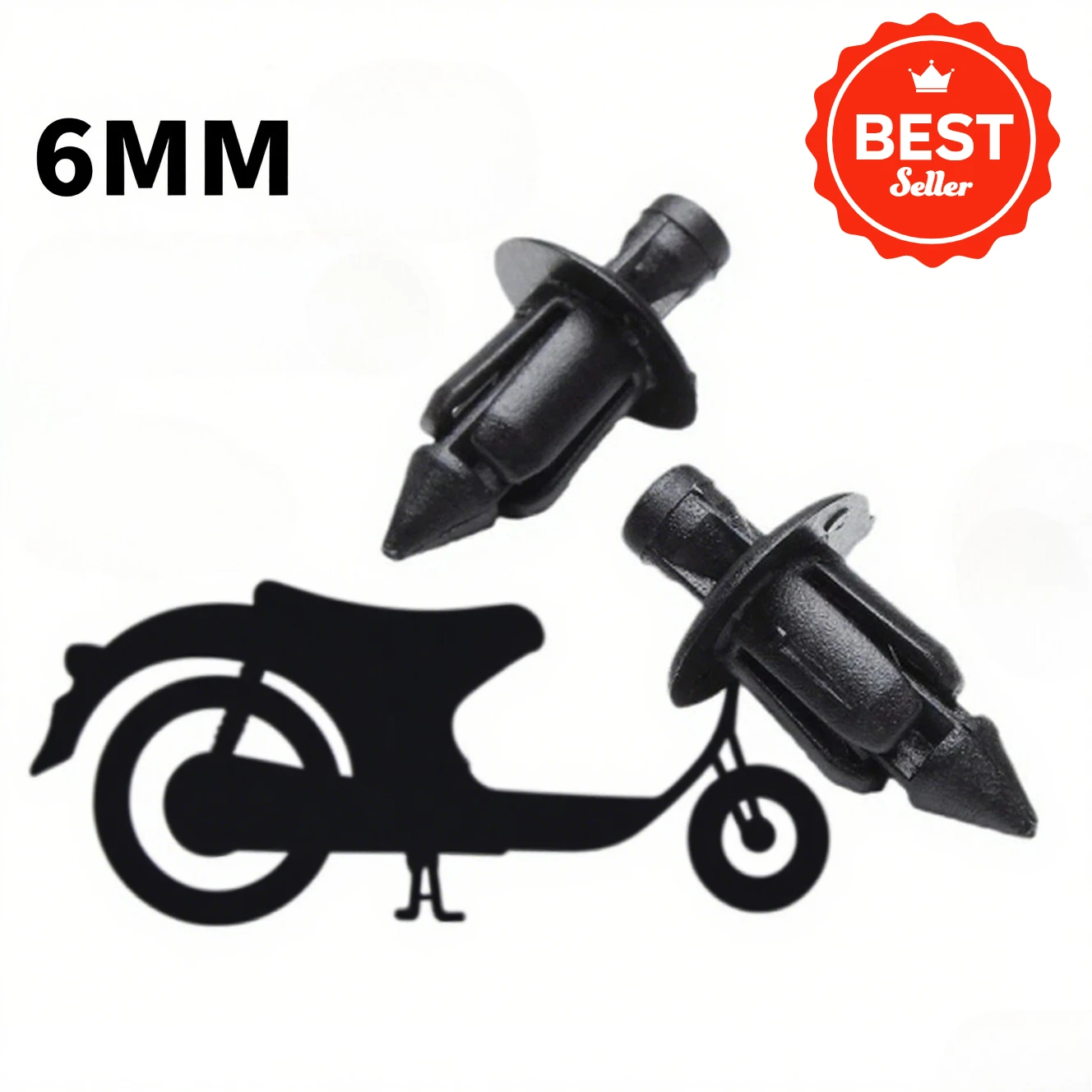 

10/20/30 шт. 6 мм для Honda Suzuki Kawasaki мотоцикла, черная заклепка, обтекатель, отделка кузова, крепежные винты, зажимы, аксессуары, детали