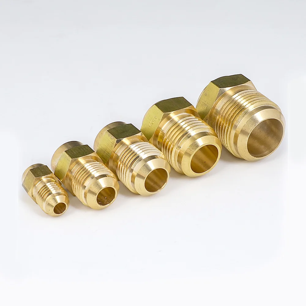 

45 Degree SAE 1/4" 3/8" 1/2" 3/4" Flare Turn To End Feed Tube Coupling Brass Pipe Fitting Adapeter Water Gas Air Fuel