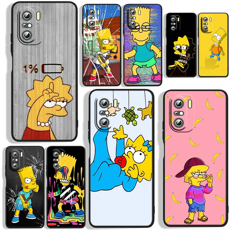 

Nice Simpsons animation Phone Case For Xiaomi Redmi 4X 5 5A 6 6A S2 K20(K20 Pro) K30 K40 K40S K50 Plus Pro Black Funda Cover