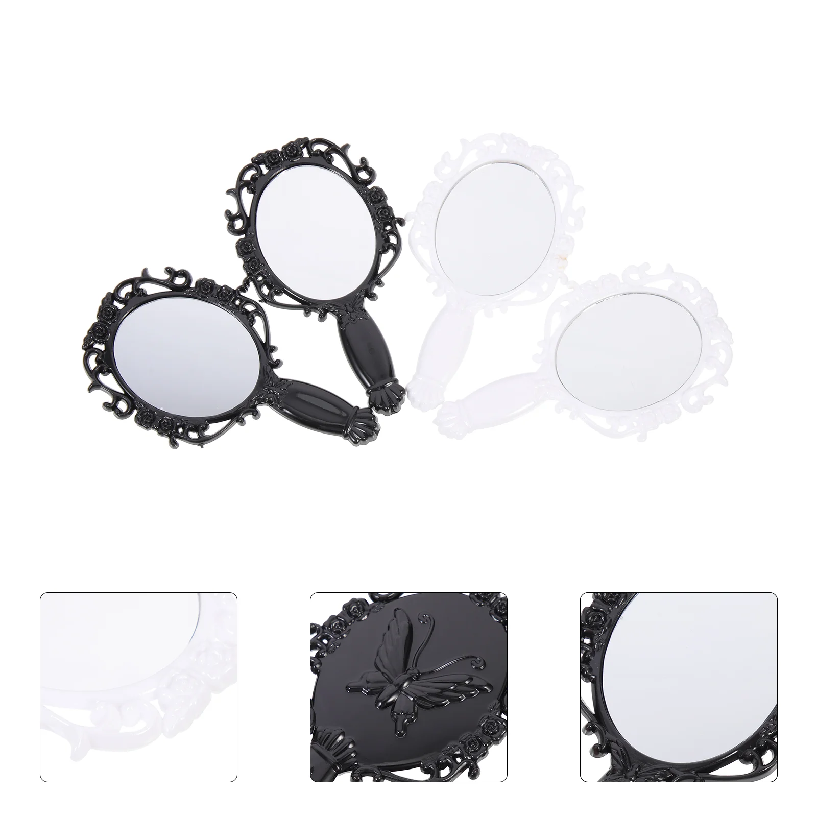 

Mirror Makeup Travel Handheld Hand Compact Cosmetichandle Outdoor Retro Foldable Purse Foldingportable Femalesmall Pocket Women