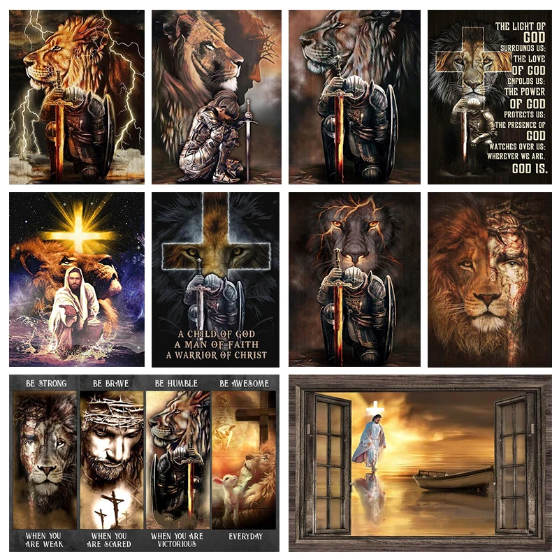 

Набор для алмазной вышивки «Иисус лев»